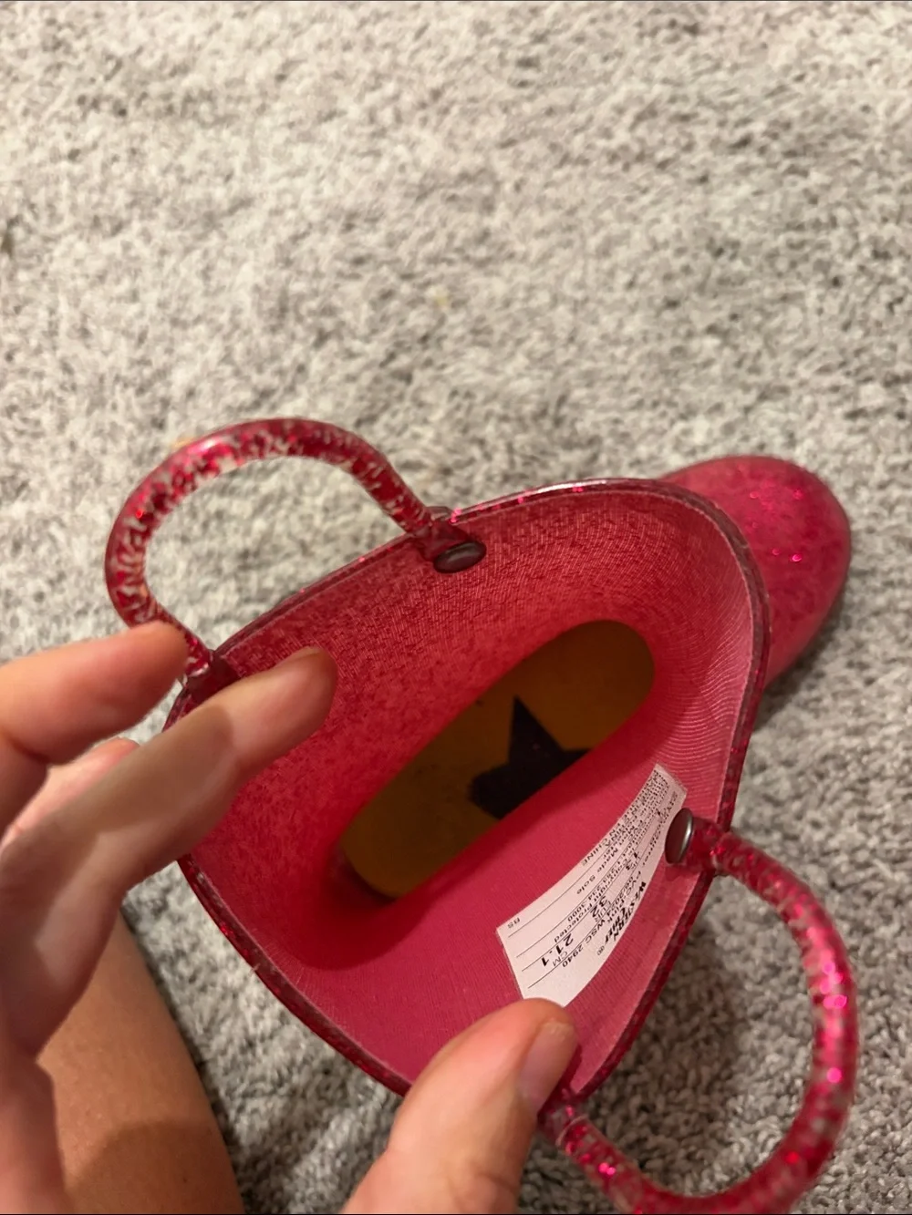 EUC Western Chief Kids Glitter Rain Boot in Hot Pink Sz 1